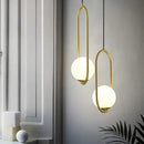 Minimalist black glass ball pendant lamp for dining room