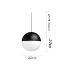 Minimalist black glass ball pendant light kitchen led chandelier