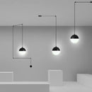 Minimalist black glass ball pendant light kitchen led chandelier