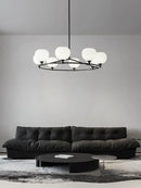Minimalist black glass lampshade chandelier dining room globe light