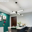 Minimalist black glass tube pendant lamp for office led lighting