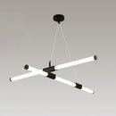 Minimalist black glass tube pendant lamp for office led lighting