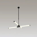 Minimalist black glass tube pendant lamp for office led lighting