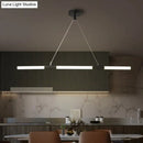 Minimalist black glass tube pendant lamp for office led lighting