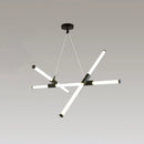 Minimalist black glass tube pendant lamp for office led lighting