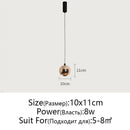 Minimalist black glossy pendant light bedroom and kitchen island