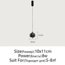 Minimalist black glossy pendant light bedroom and kitchen island