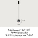 Minimalist black glossy pendant light bedroom and kitchen island