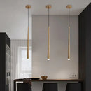 Minimalist black & gold cone tube pendant lights for kitchen dining room