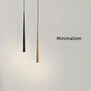 Minimalist black & gold cone tube pendant lights for kitchen dining room