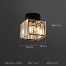 Minimalist black & gold crystal ceiling chandelier corridor light