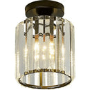 Minimalist black & gold crystal ceiling chandelier corridor light
