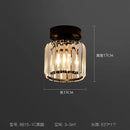 Minimalist black & gold crystal ceiling chandelier corridor light