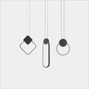 Minimalist black & gold crystal led pendant lights kitchen set of 3