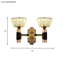 Minimalist black & gold crystal wall sconce bedroom e26 e27 light