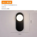 Minimalist black & gold glass ball led wall sconce bedroom light