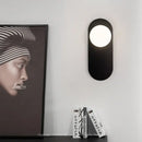 Minimalist black & gold glass ball led wall sconce bedroom light
