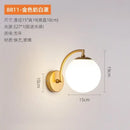 Minimalist black & gold glass ball wall light bedroom sconce
