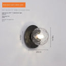 Minimalist black & gold led wall lamp for living room globe sconce