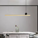 Minimalist black & gold linear led ceiling light kitchen island