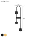 Minimalist black & gold metal led wall sconce bedroom light