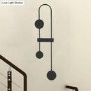 Minimalist black & gold metal led wall sconce bedroom light