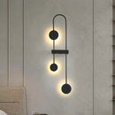 Minimalist black & gold metal led wall sconce bedroom light