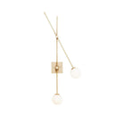 Minimalist black & gold opal glass bubble light fixture bedroom sconce