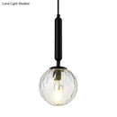 Minimalist black gold spherical wall sconce bedroom glass globe light