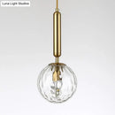 Minimalist black gold spherical wall sconce bedroom glass globe light