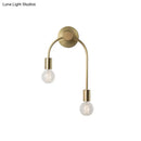 Minimalist black & gold wall lamp bedroom double arm sconce