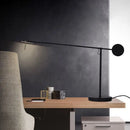 Minimalist black industrial swing arm table lamp for bedroom
