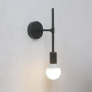 Minimalist black iron glass led wall light for bedroom living room