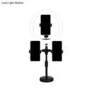 Minimalist black led mirror lamp with phone holders for bedroom