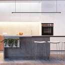 Minimalist black led pendant lamp – kitchen island horizontal light