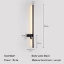 Minimalist black led wall sconce living room adjustable light