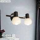 Minimalist black linear design wall lamp with opal glass study room