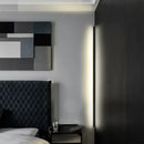 Minimalist black linear led wall lamp for bedroom living room