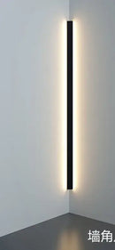 Minimalist black linear led wall lamp for bedroom living room