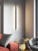 Minimalist black linear led wall lamp for bedroom warm glow