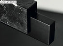 Minimalist black marble rectangular dining room light with gold accents