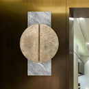 Minimalist black marble wall lamp – living space led circle sconce
