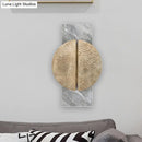 Minimalist black marble wall lamp – living space led circle sconce
