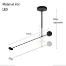Minimalist black metal led pendant light for living room