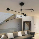 Minimalist black metal led pendant light for living room