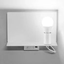 Minimalist black metal wall light with supporter – study fixture