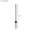 DecorBites™ Sleek Black Iron Wall Light Fixture - Needle Sword Design - 23.5/31.5 Inches High - LED Sconce for Lounge
