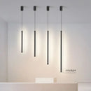 Minimalist black nordic led tube pendant light kitchen dining room