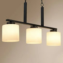Minimalist black opal frosted glass island lighting fixture kitchen