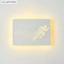 Minimalist black running man led wall lamp bedroom fixture 110v-120v
